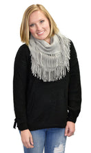 Infinity Fringe Scarf in Grey