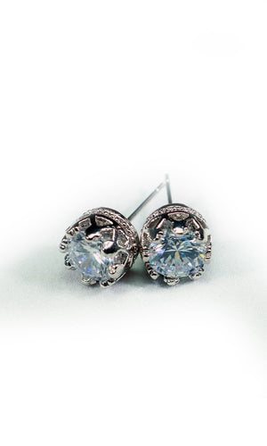 Women's Silver Metal Stud Earrings